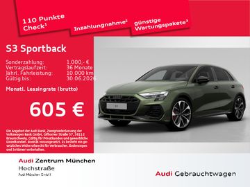 Audi Leasingangebot: Audi S3 Sportback TFSI S tronic Pano/ACC/HuD