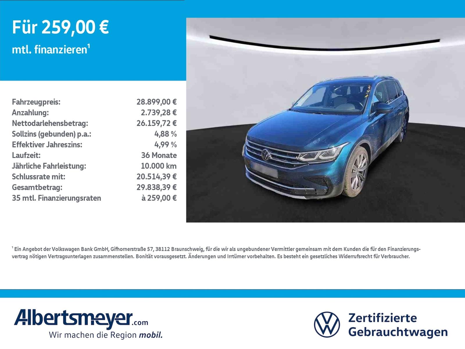 Volkswagen Tiguan 2.0 TDI Elegance +AHK+STANDHEIZUNG
