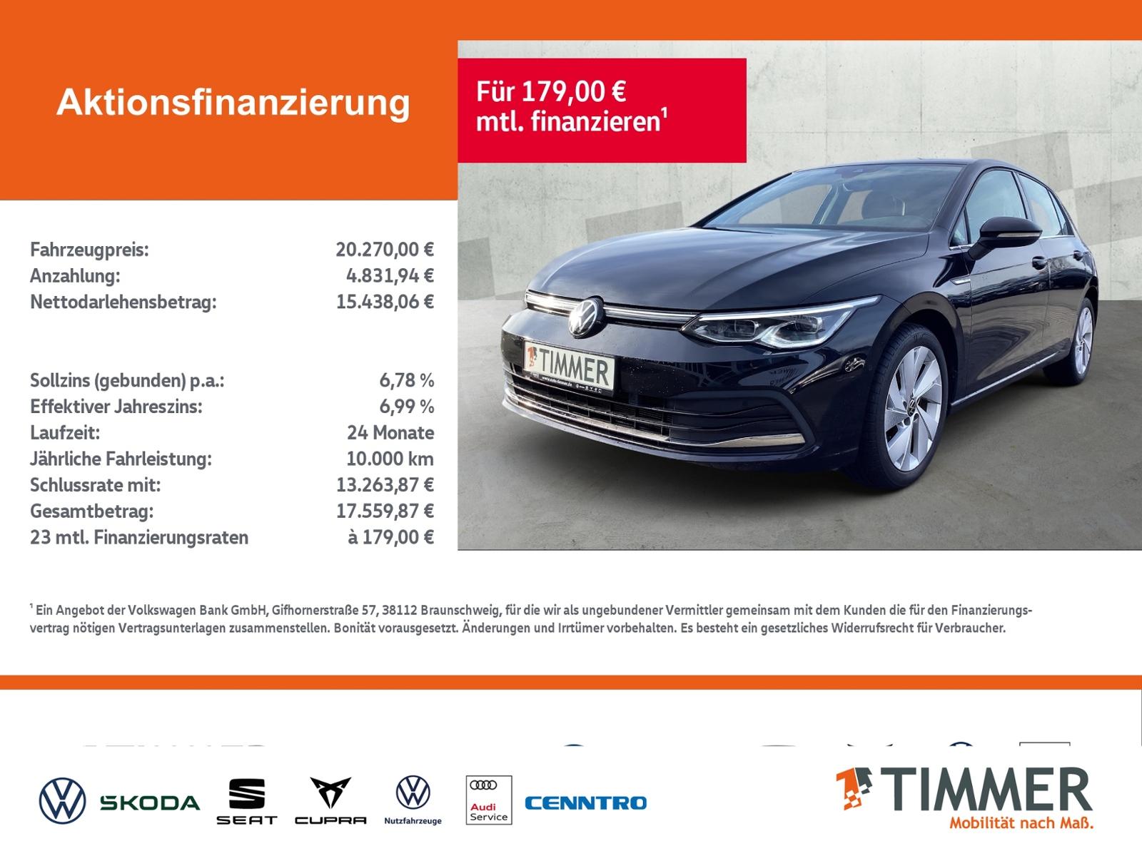 Volkswagen Golf VIII 1.5 TSI STYLE +LED +ACC +VIRTUAL +NAVI