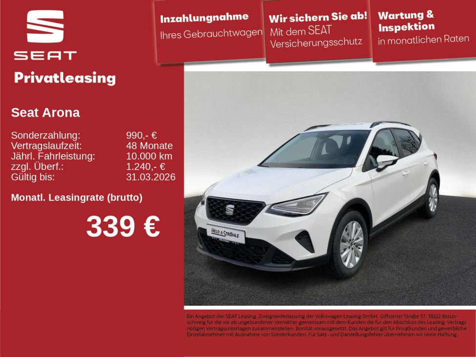 Seat Arona Road Edition 1.0 TSI 85 kW R-KAM NAVI SHZ