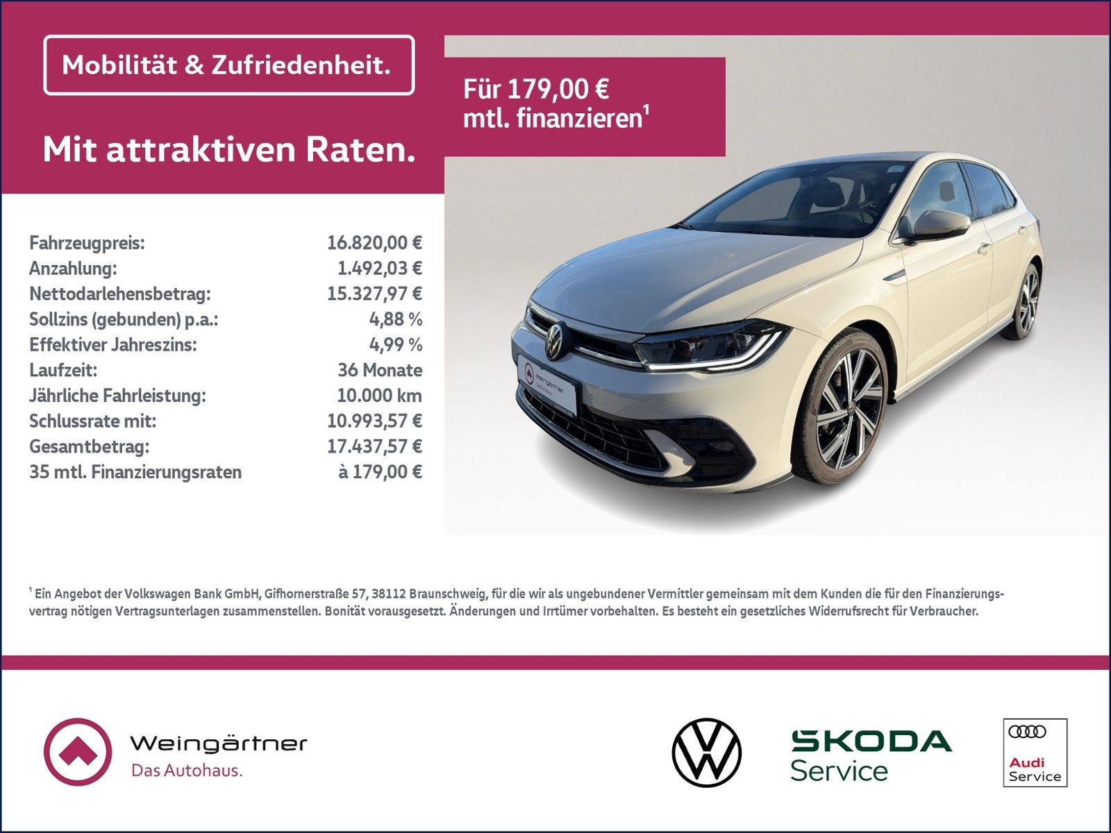Polo R-Line 1.0 TSI, IQ-Drive, Navi, Sportfahrwe