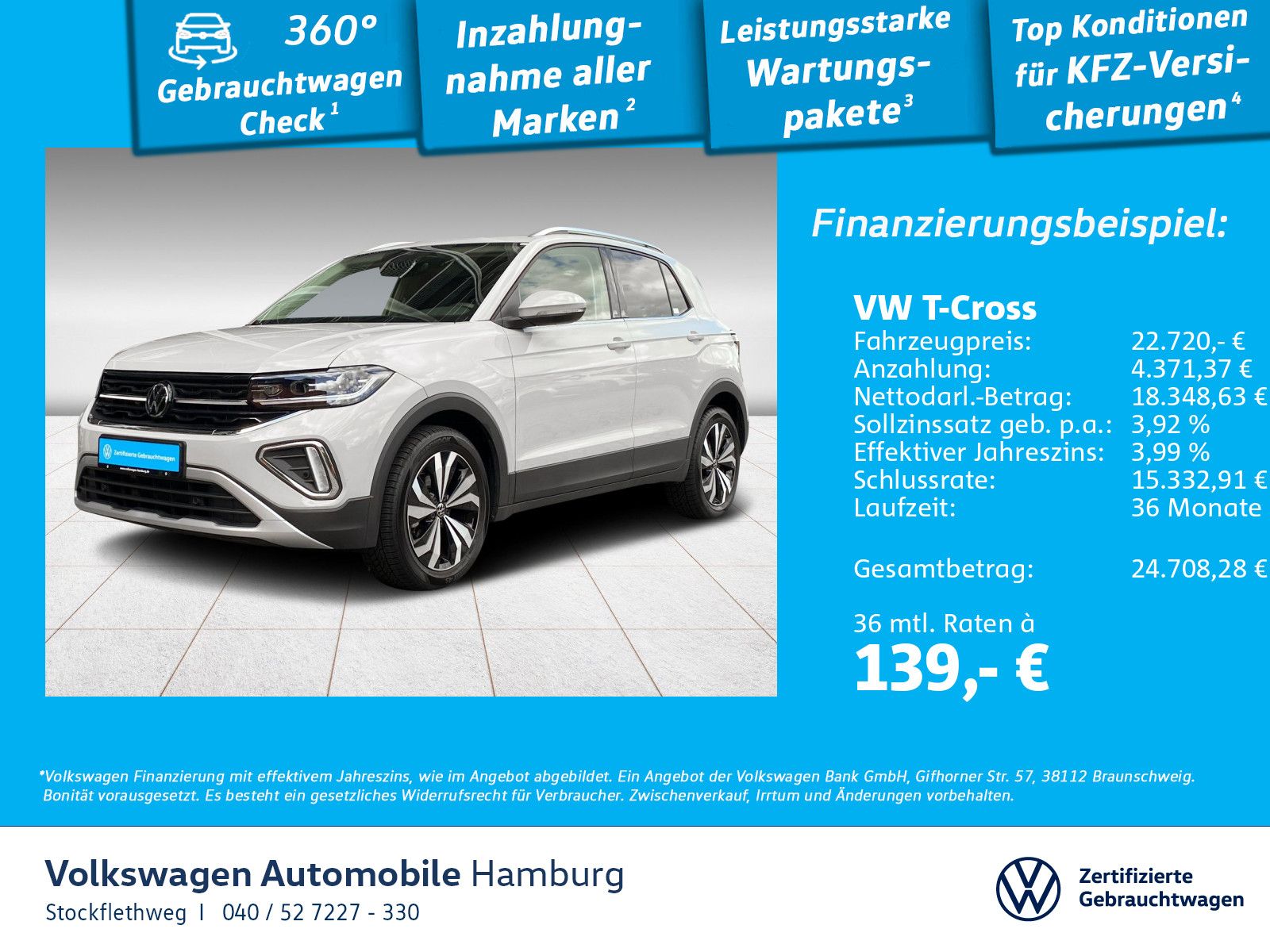 Volkswagen T-Cross 1.0 TSI Style DSG Navi Sitzhzg CarPlay