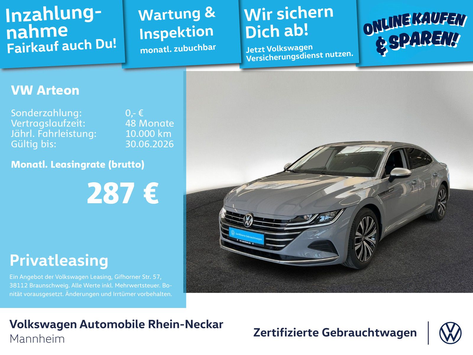 Volkswagen Arteon 2.0 TSI Elegance DSG Navi Kamera LED uvm.