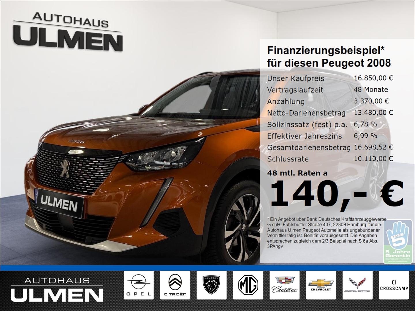 Peugeot 2008 Allure Pack 100 Klima Apple CarPlay SHZ Tem