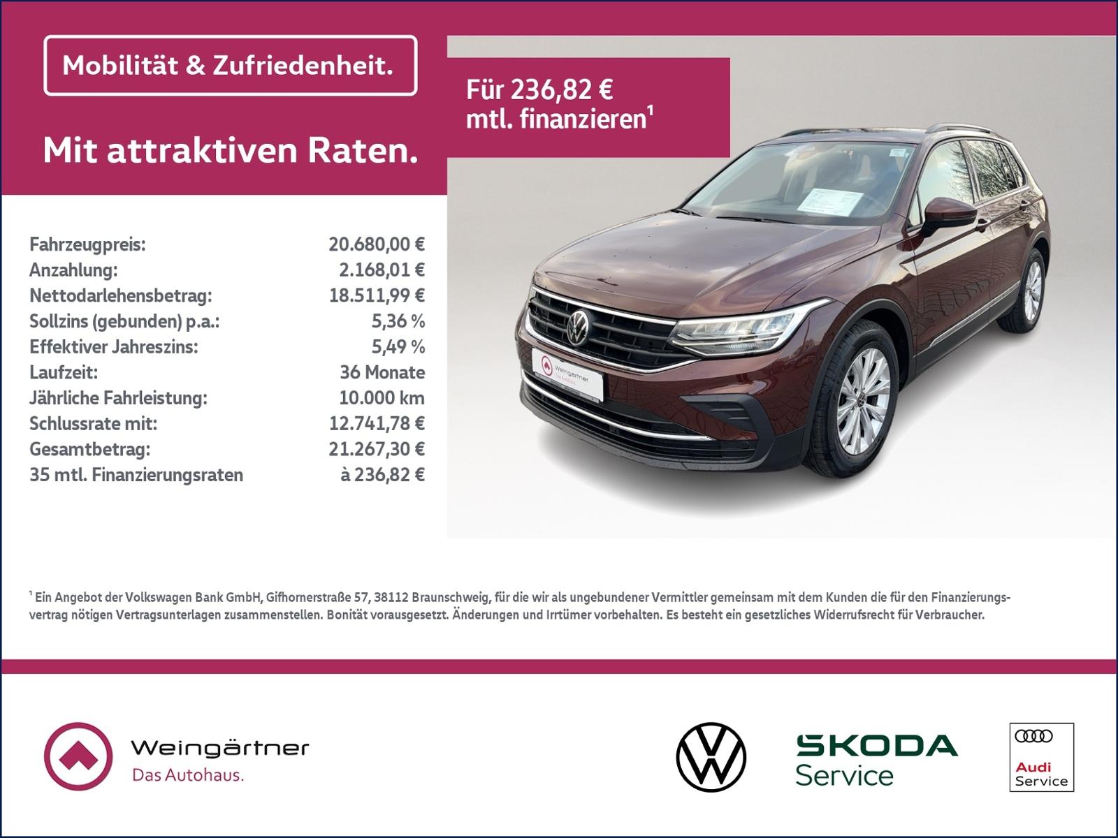 Volkswagen Tiguan 1.5 TSI, ACC, Winterpaket, Dachreling, Cl