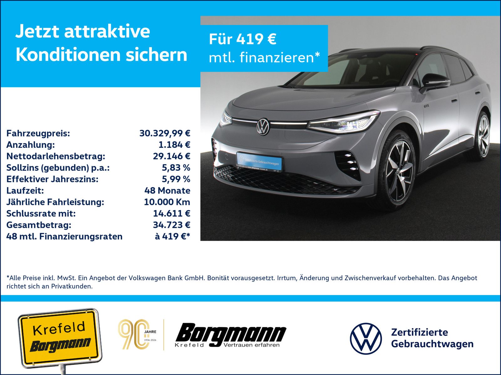 Volkswagen ID.4 GTX MATRIX-LED ACC NAVI KAMERA SHZ PDC