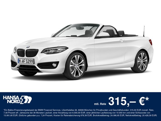 BMW 218i Cabrio Sport Line LED NAVI KAMERA H/K 18"