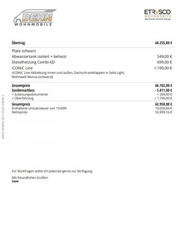 Etrusco CV 540 DB 5.811,00€ Sondernachlass!