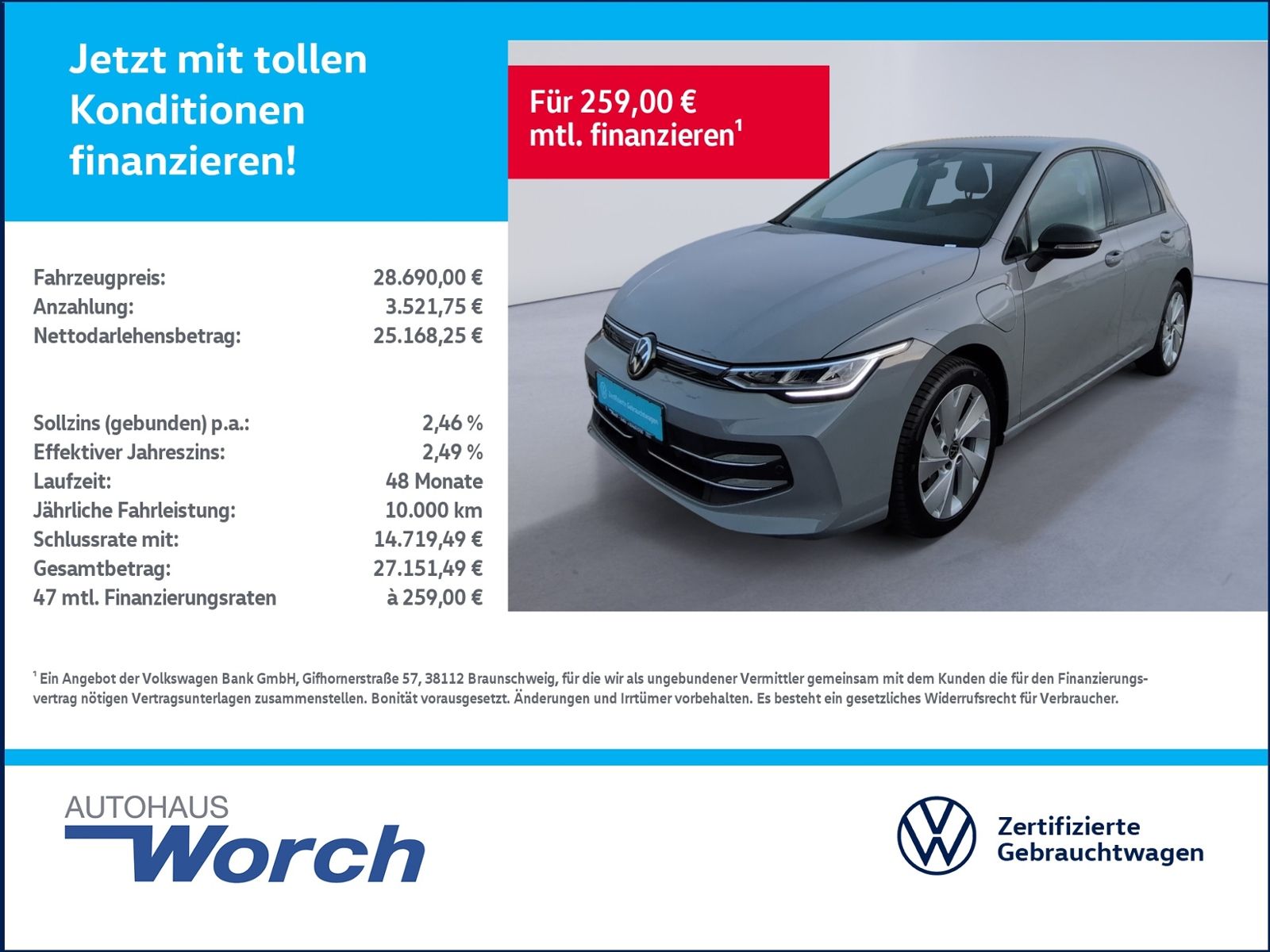 Golf VIII 1.5 TSI DSG eHybrid Goal KAMERA+APP+LE