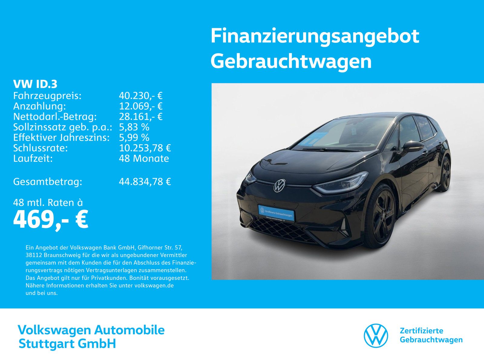 VW ID.3 GTX Performance Navi Kamera Pano ACC SHZ