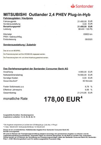 Fahrzeugabbildung Mitsubishi Outlander 4WD Plug-in Hybrid >AUT/AHK/Kamera<