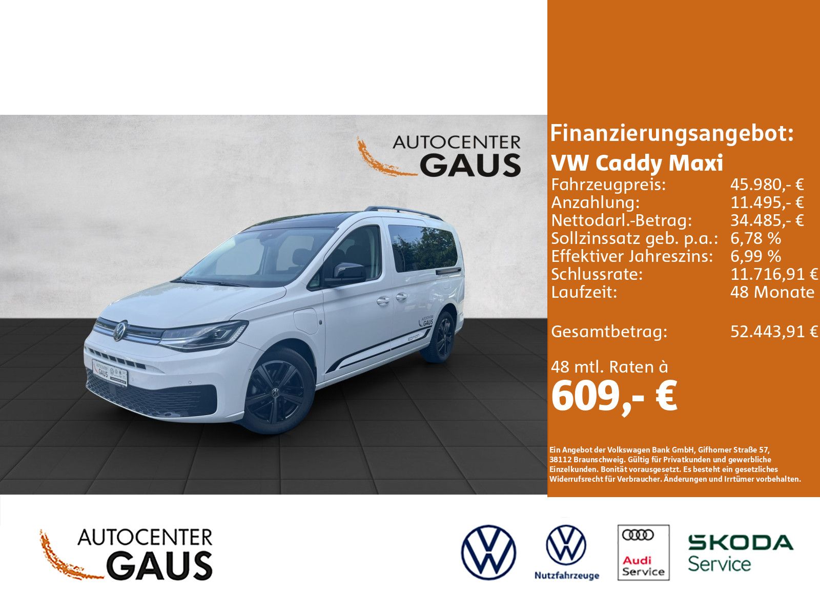 Caddy Maxi Life 7-Sitzer 1,5 l 85 kW eHy brid OP