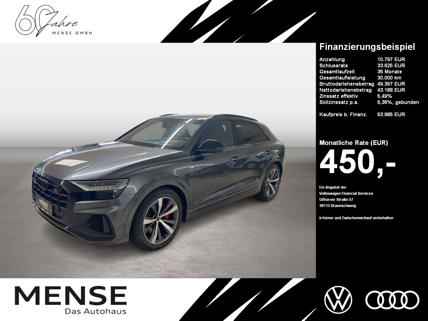 AUDI Q8 60 TFSI e quattro 2022 Matrix B&amp;O HUD Luft LM