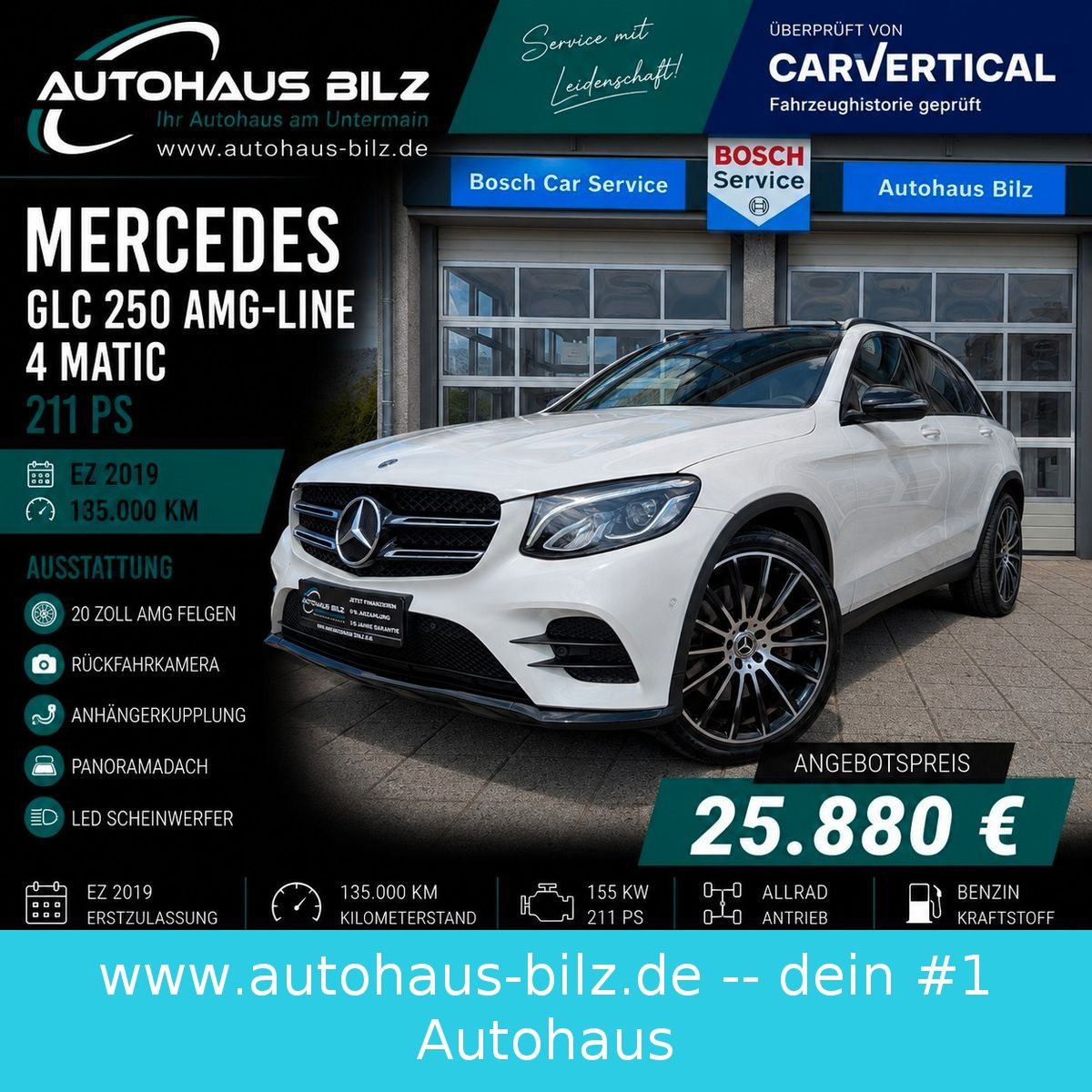 Gebrauchtwagen Mercedes-Benz GLC GLC 250 4Matic*AMG-Line*Pano*AHK*Kamera*Leder* in Würzburg