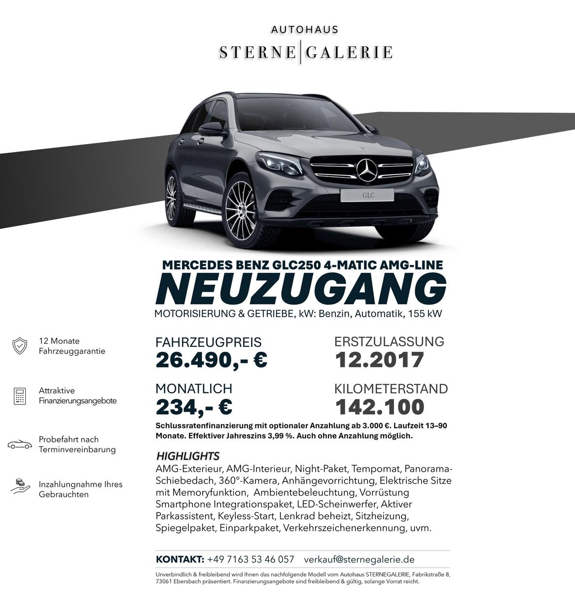 Mercedes-Benz GLC 250 4MATIC AMG-LINE/360°/TEMPOM/LENKRADHEIZ/