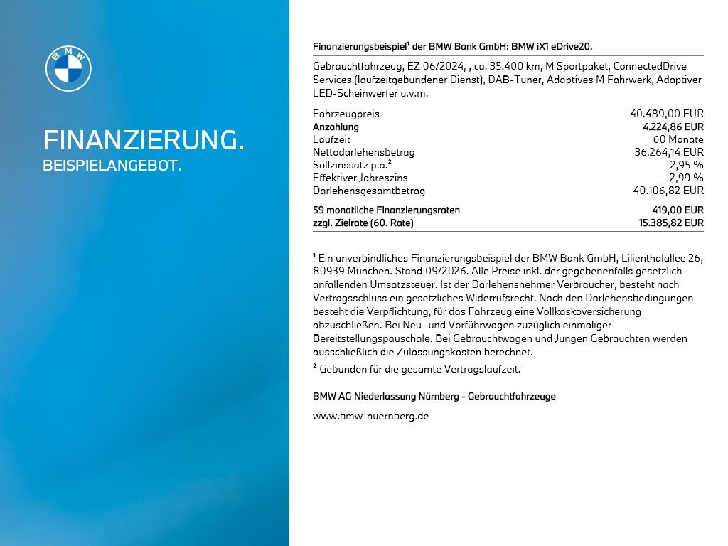 BMW iX1 eDrive20 MSport Sportsitze Kamera Standklim foto 3