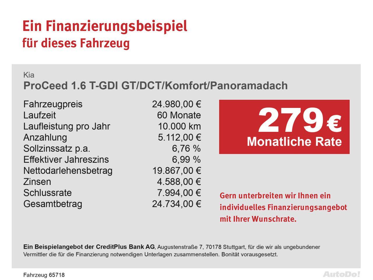 Kia ProCeed 1.6 T-GDI GT/DCT/Komfort/Panoramadach
