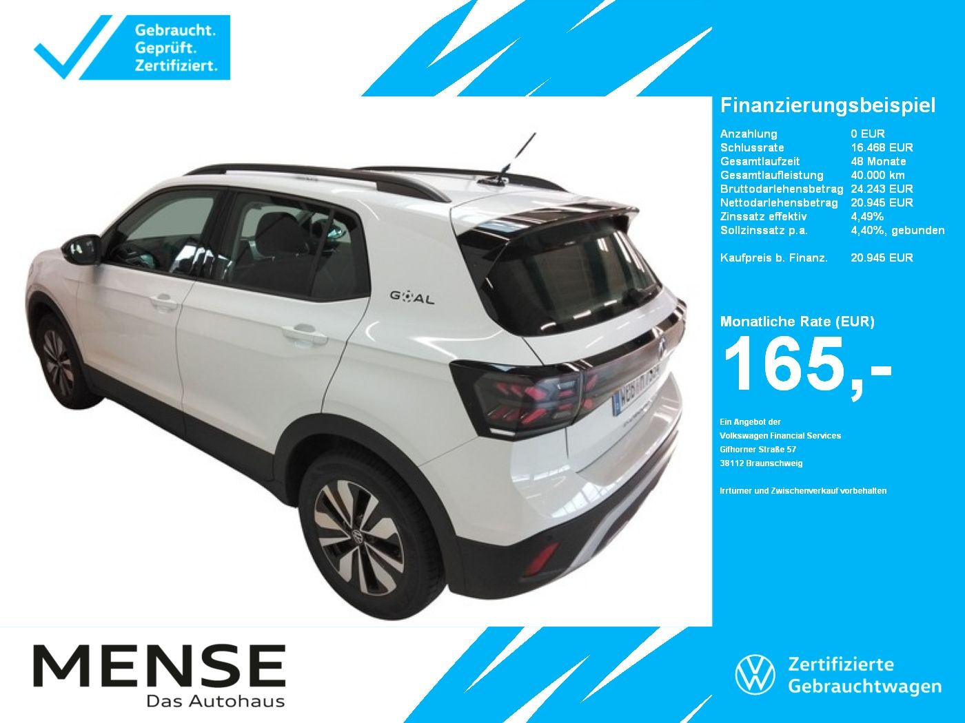 Volkswagen T-Cross 1.0TSI Life Goal IQ.Light|Matrix|CarPlay