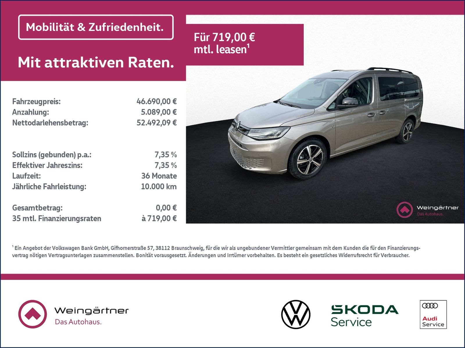 Caddy Maxi California 2.0 TDI, Miniküche, ACC, S