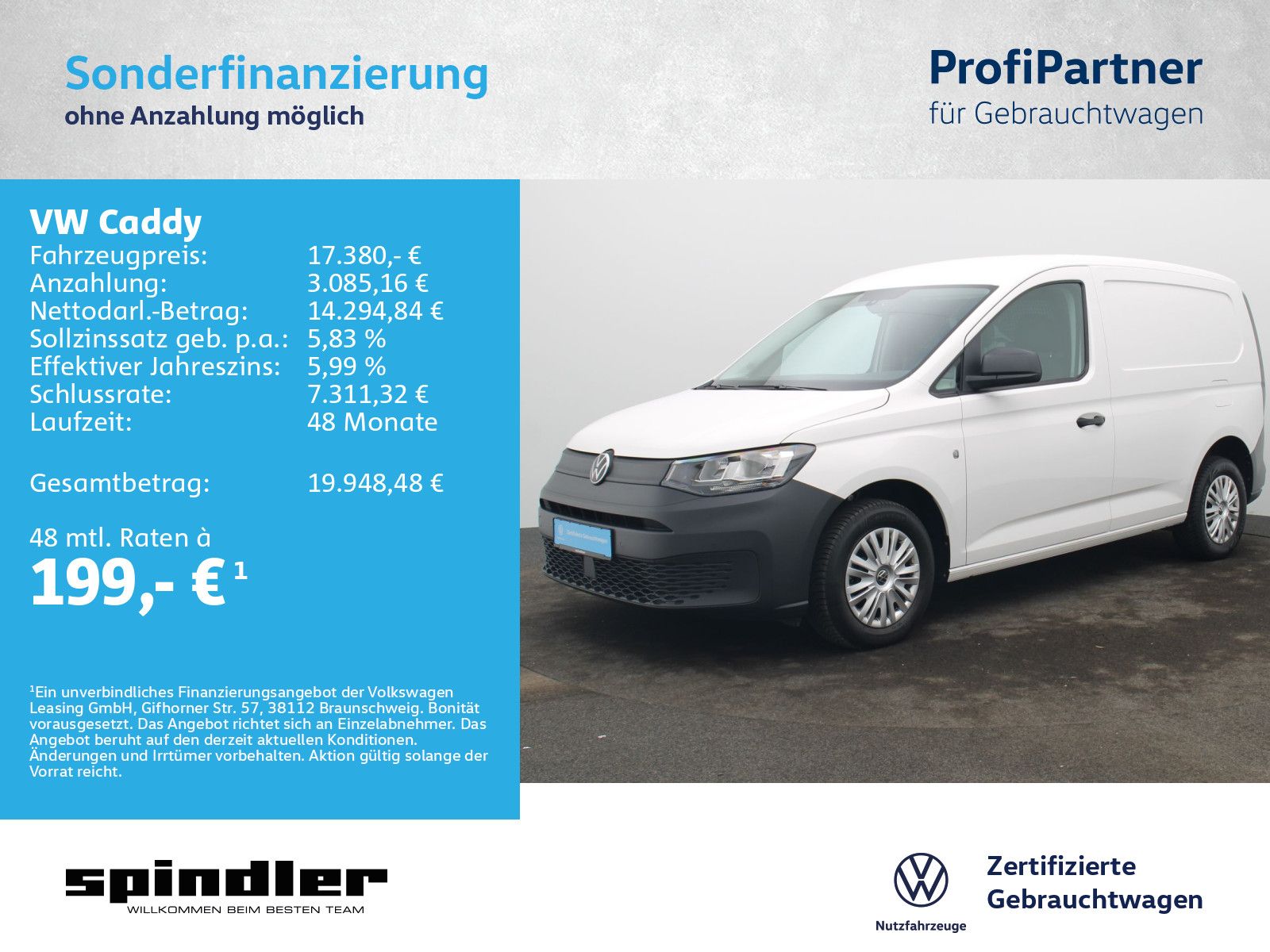 Volkswagen Caddy Cargo / Navi, Bluetooth, Klima, PDC, DAB+