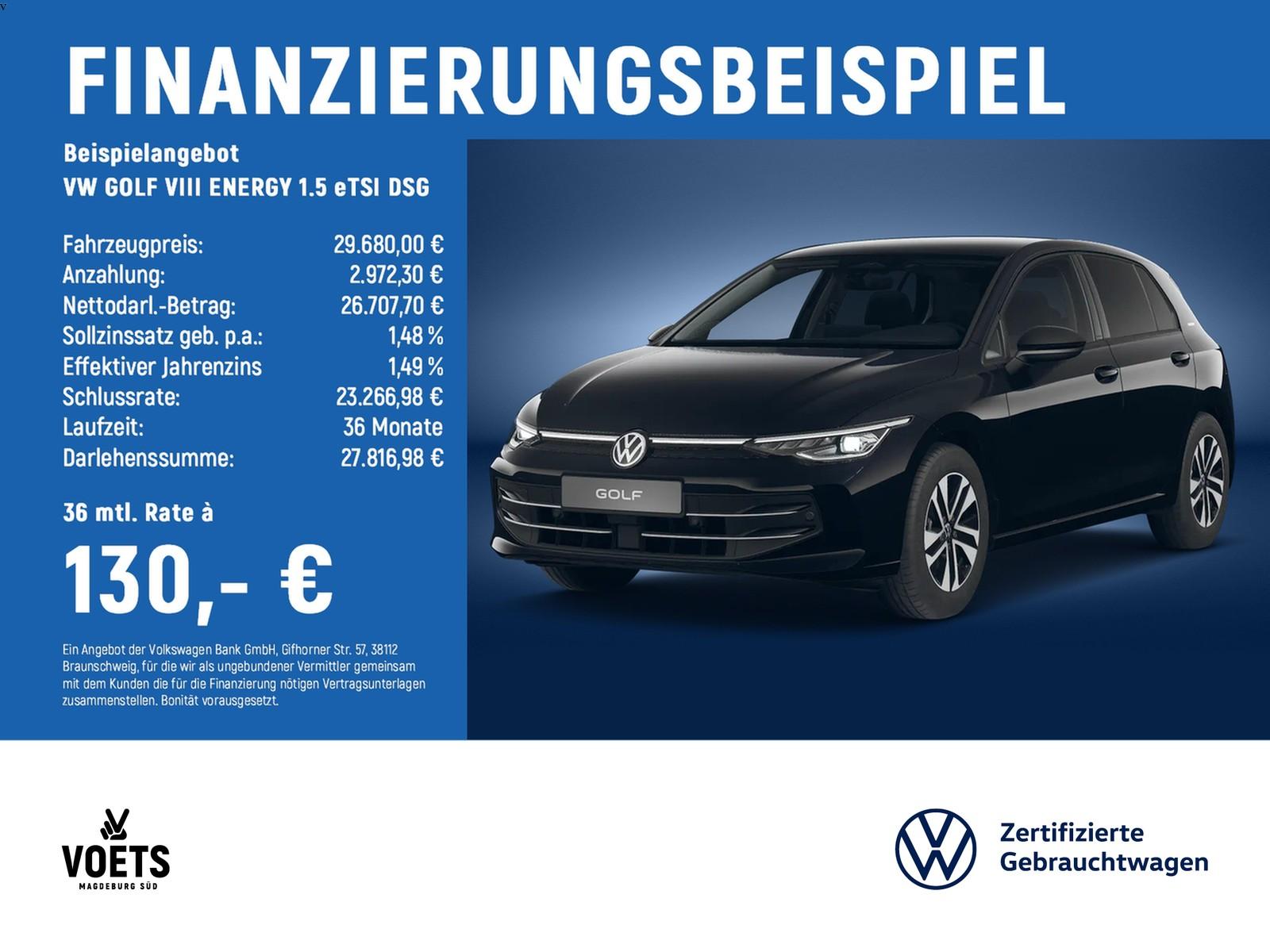 Volkswagen Golf VIII ENERGY 1.5 eTSI DSG LED PLUS+NAVI+AHK