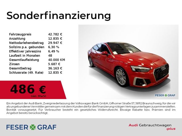 Audi A5 Sportback 40 TDI qu S Line Pano,HUD,B&O,Matri