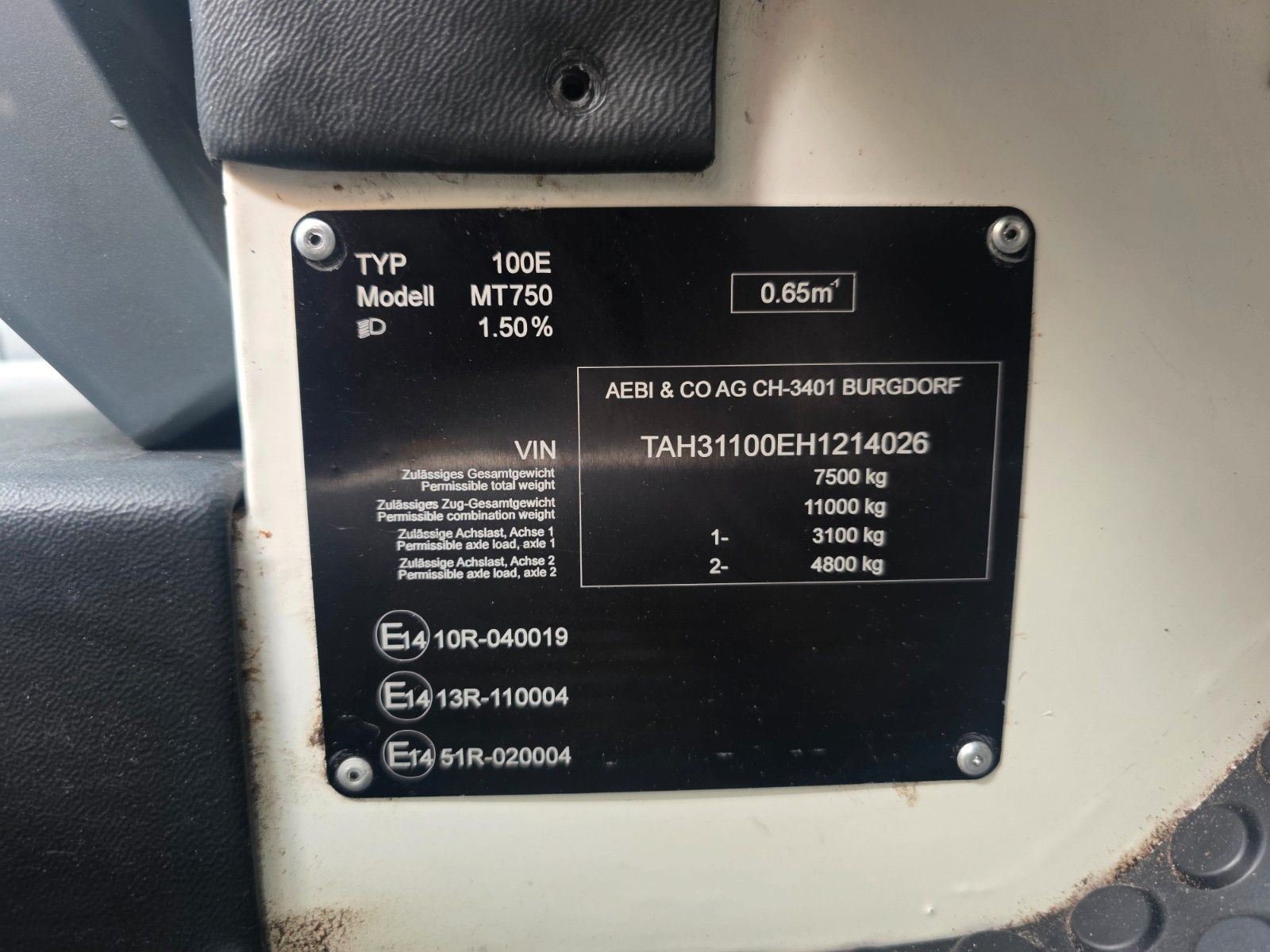 Fahrzeugabbildung Andere Aebi  Schmidt MT 750 Reinex 3m³ AHK
