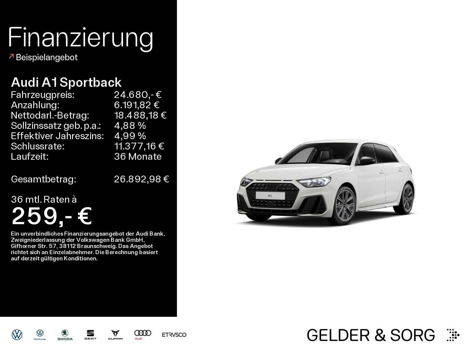 Audi A1 Sportback 25 TFSI S line LED*GRA*Navi*Sound*V