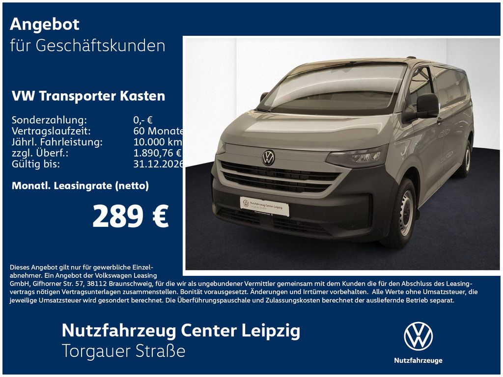Volkswagen Transporter Kasten TDI 110kW Preisvorteil 13167€
