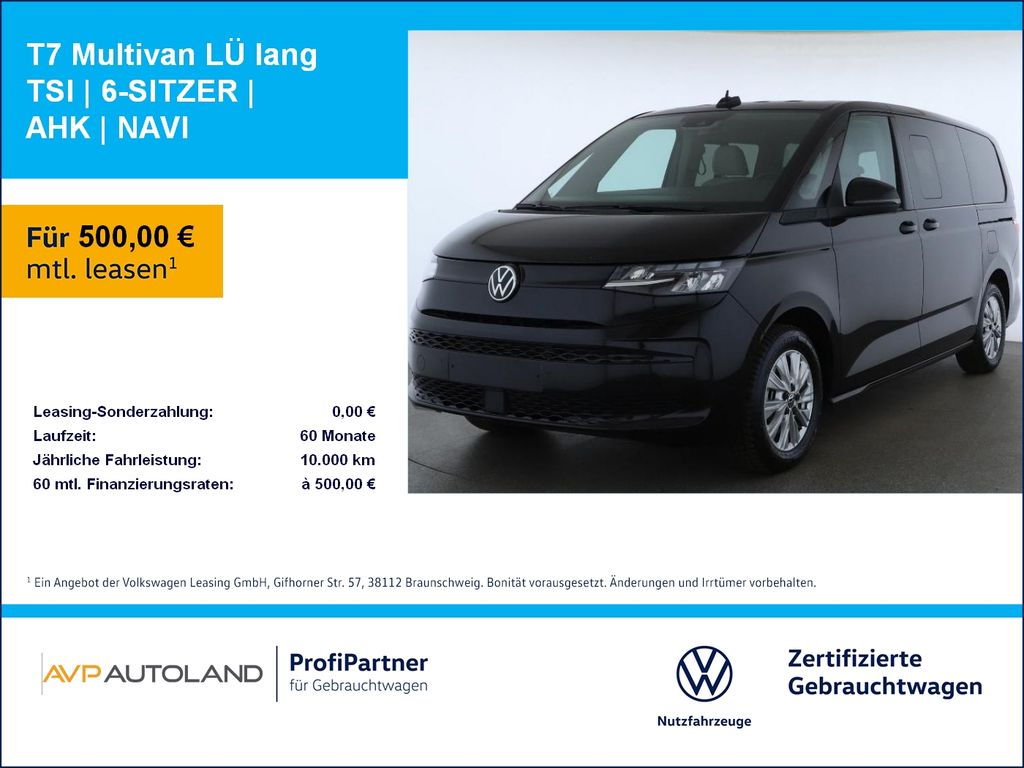 T7 Multivan LÜ lang TSI | 6-SITZER | AHK | NAVI