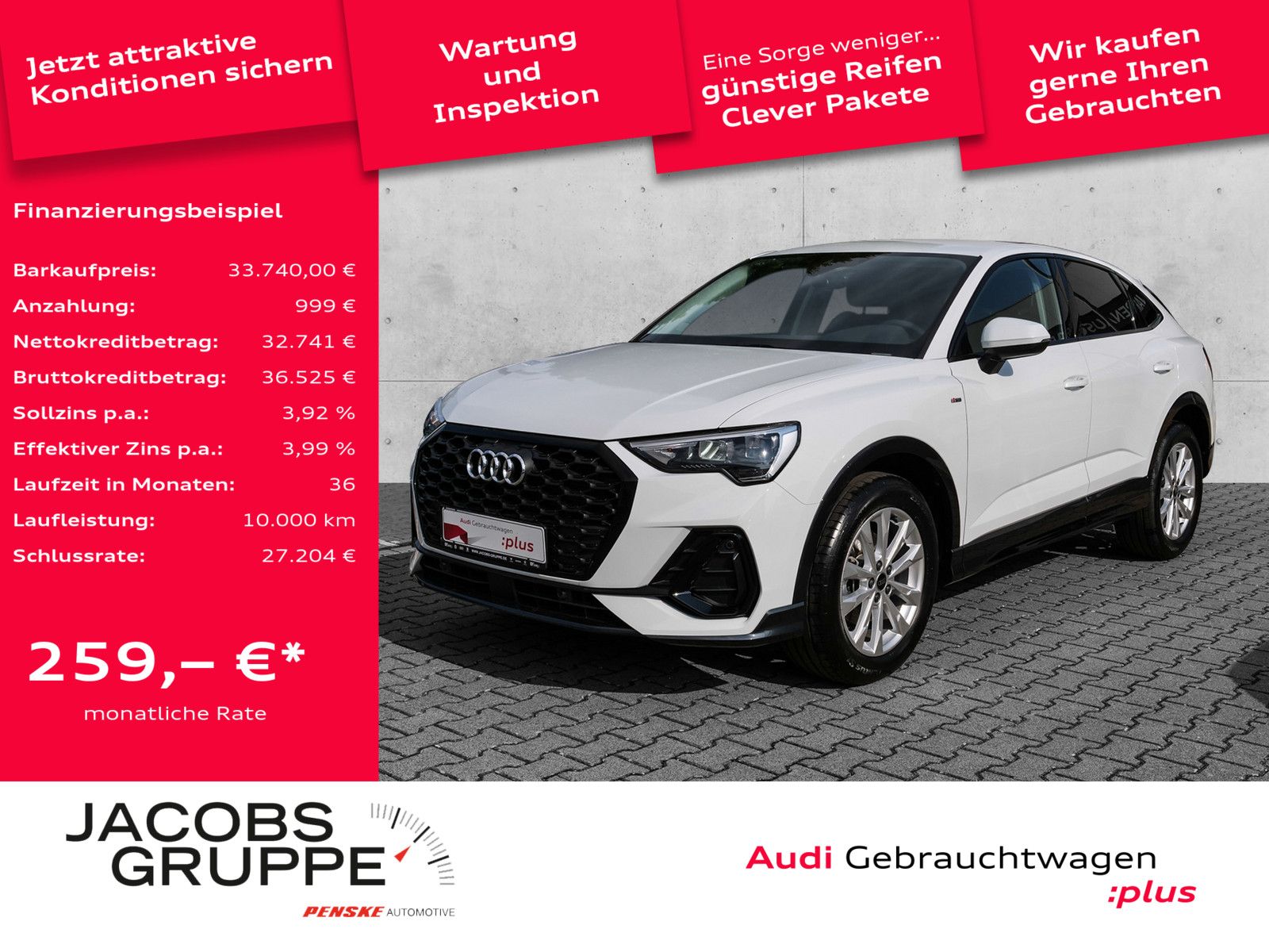 Audi Q3 Sportback 35 TFSI Black AHK LED NAVI Sitzh. A