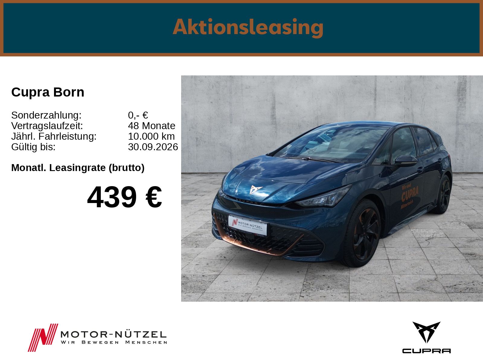 Cupra Born Edition Dynamic 60 kWh Sennheiser Heat pump