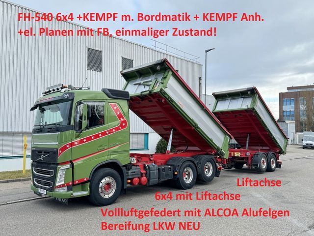 Volvo FH 540 6x4 Lift Bordmatik Kpl.Zug KEMPF el.Plane