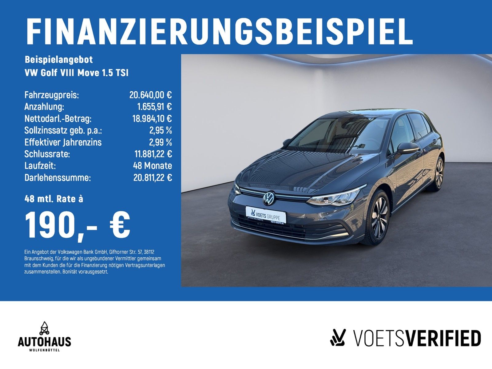 Volkswagen Golf VIII Move 1.5 TSI NAVI+ LED+PDC