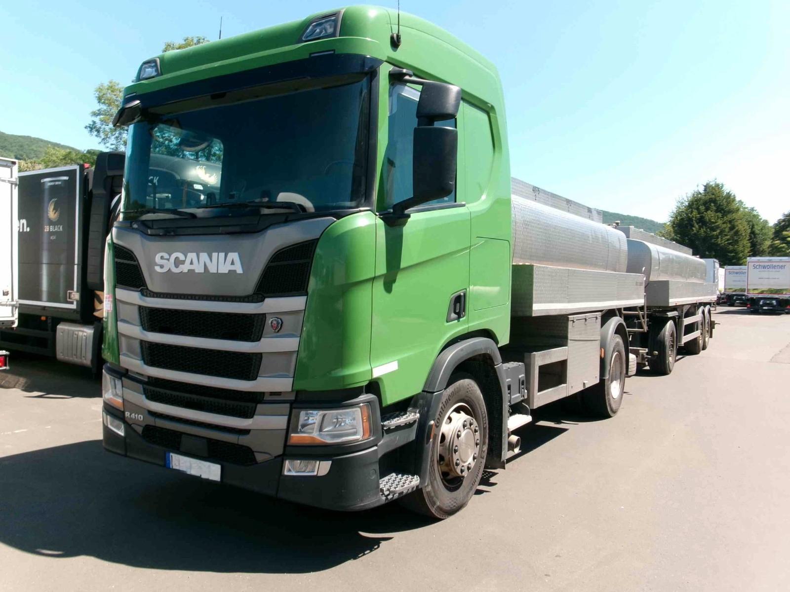 Scania R 410 Gliederzug mit HLW Lebensmittel-Tank