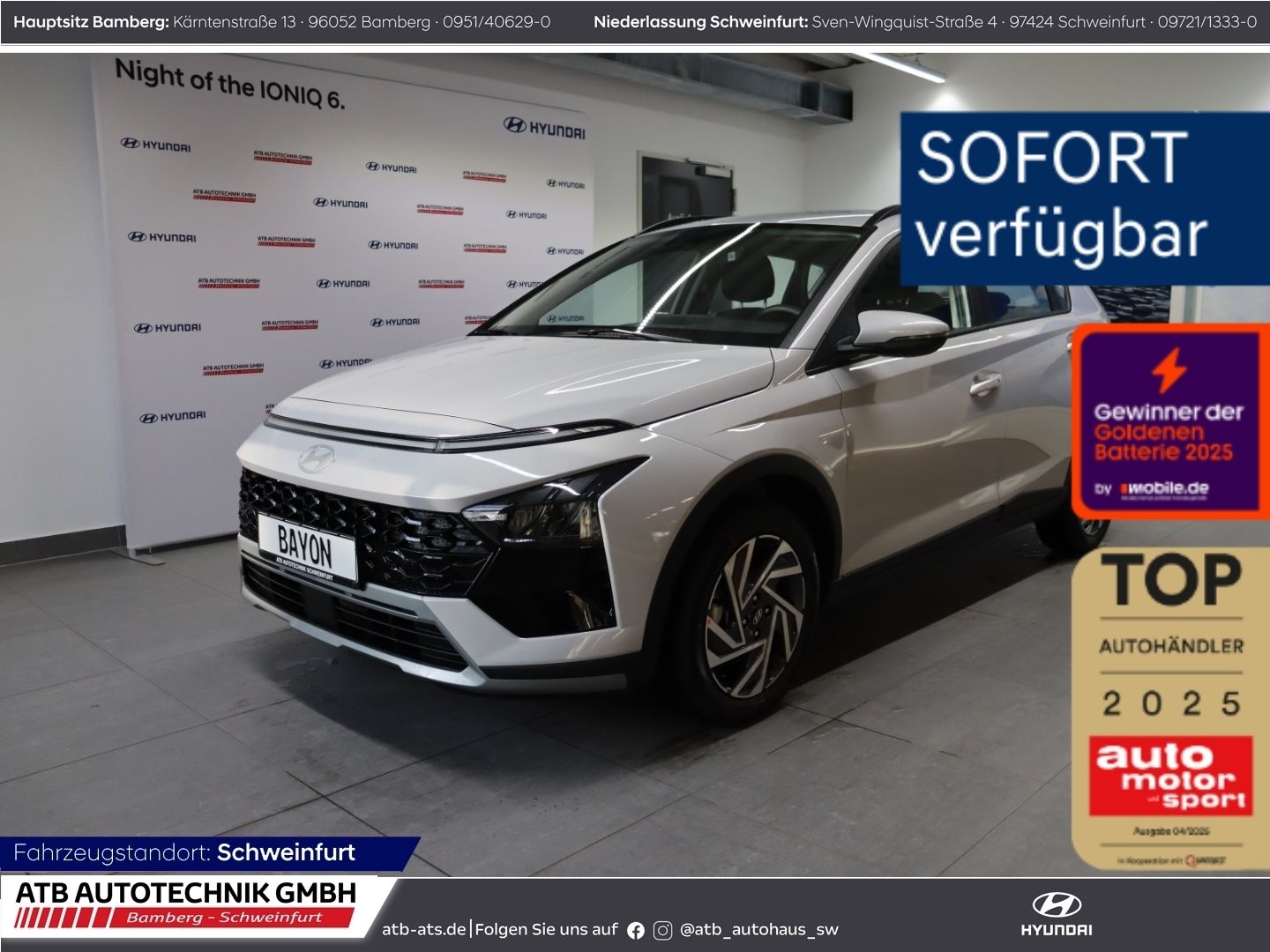 Fahrzeugabbildung Hyundai BAYON Trend MY25 1.0 T-GDI 100 PS 6-MT 2WD Komfo