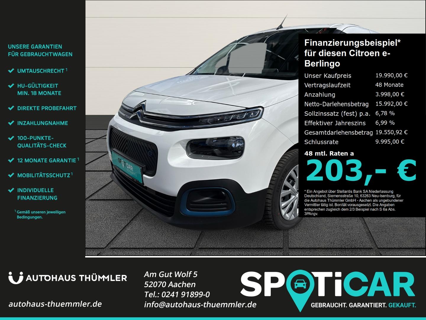 Citroën e-Berlingo Feel Elektromotor M  AHK, Allwetterre