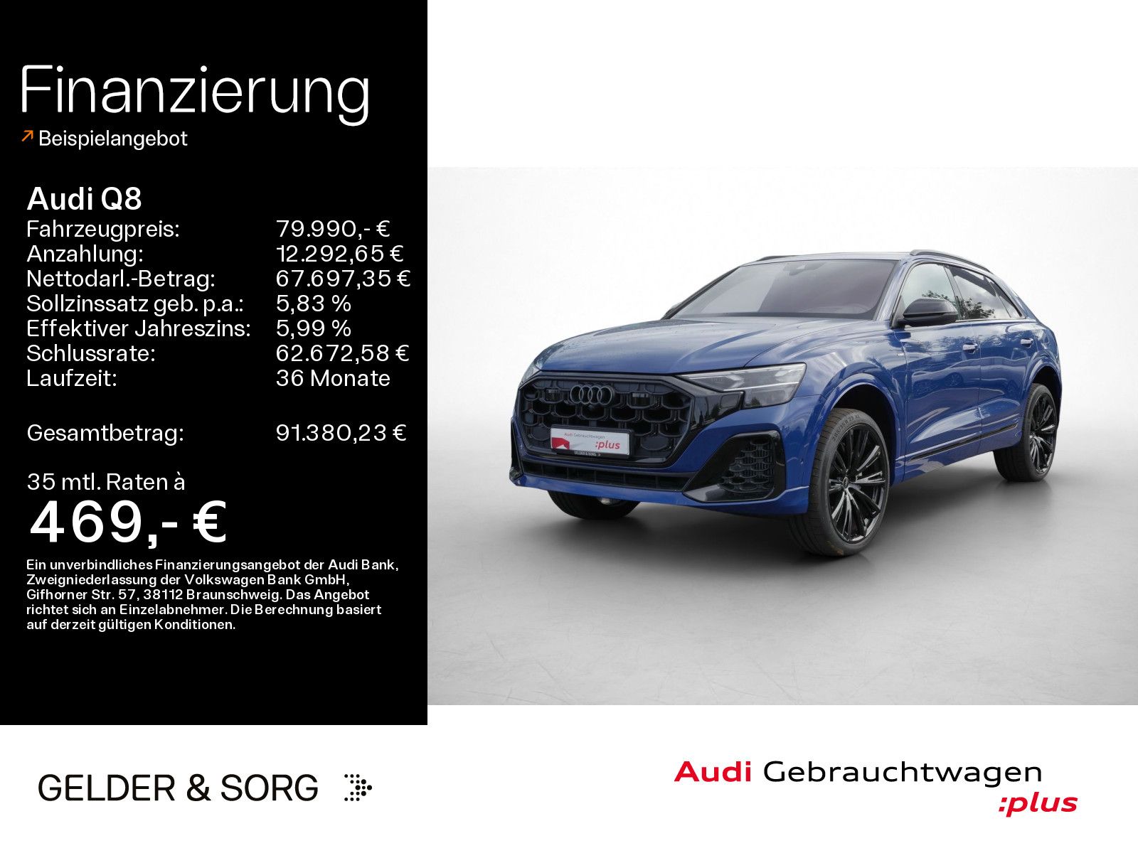 Audi Q8 SUV TFSIe quattro S line 290 kW air*B&O*HuD*