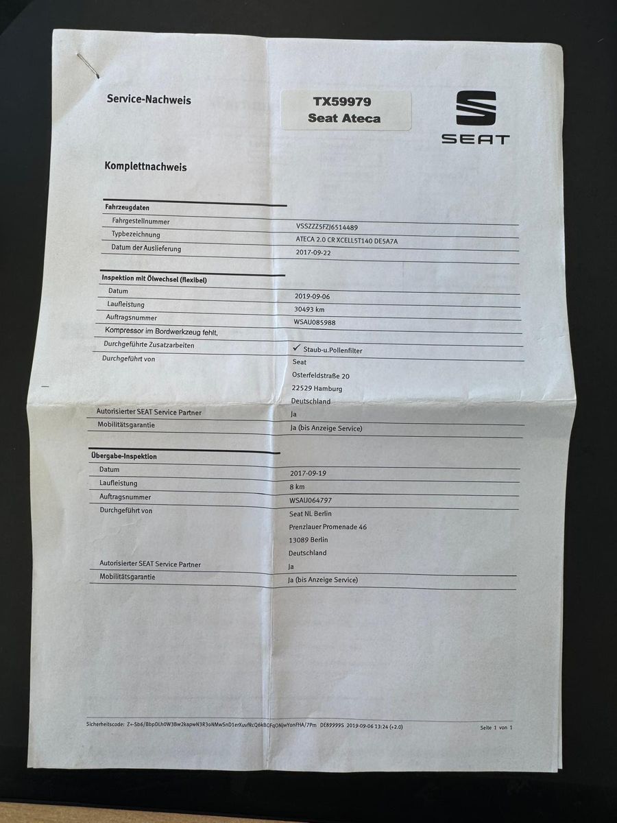 Fahrzeugabbildung SEAT Ateca Xcellence 4Drive/NAVI/KLIMA/LED