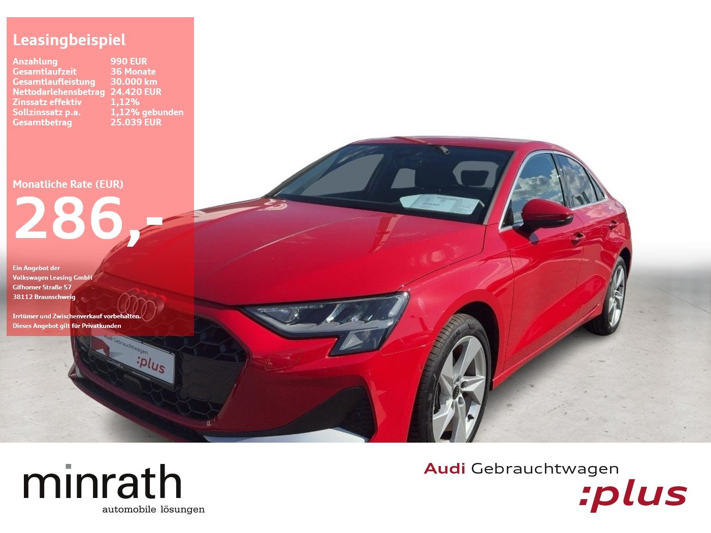 Audi Audi A3 Limousine 35 TFSI advanced APP+DAB+VIRT+LE
