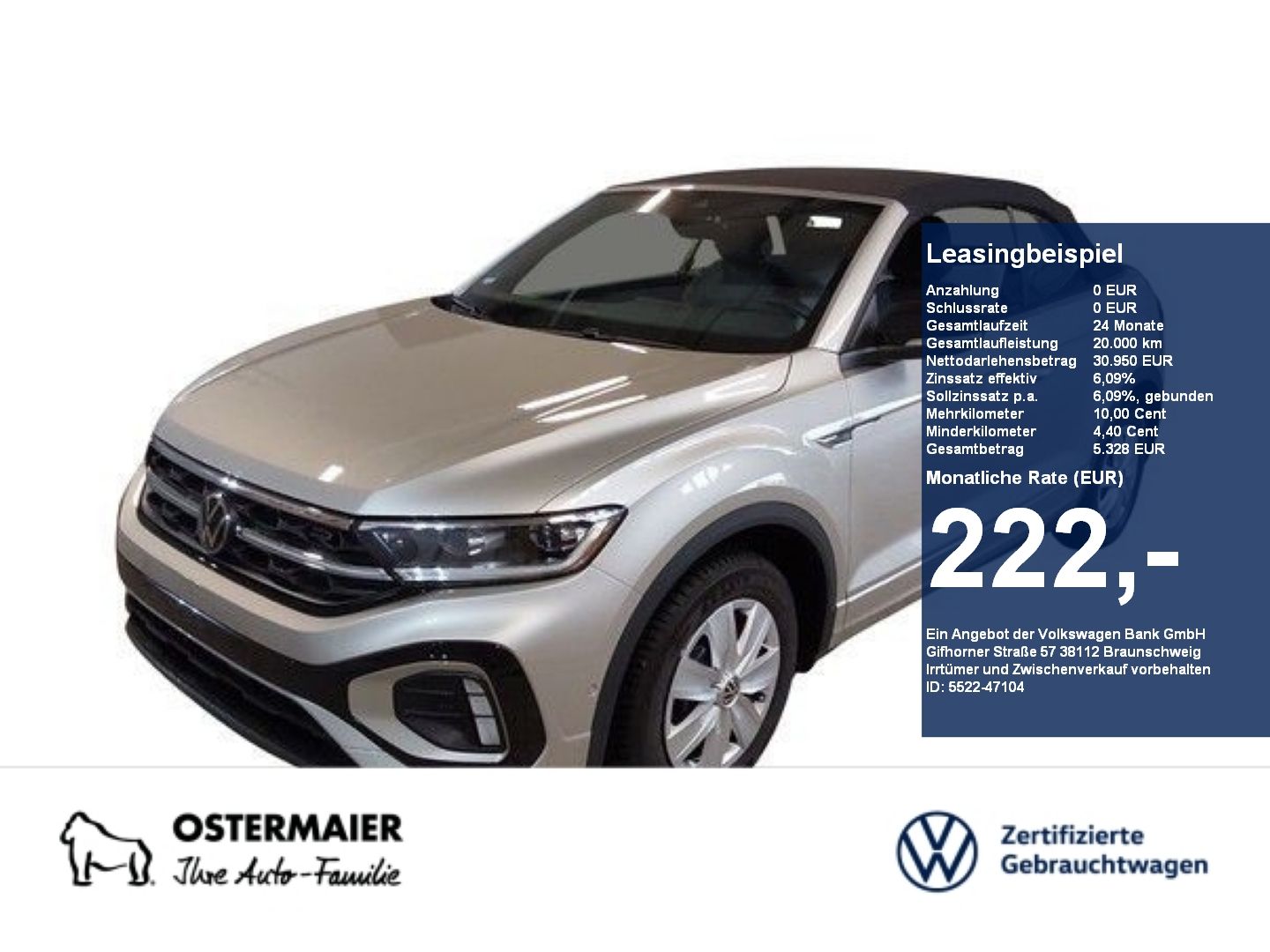 Volkswagen T-Roc Cabriolet R-LINE BLACK STYLE 1.5TSI 150PS
