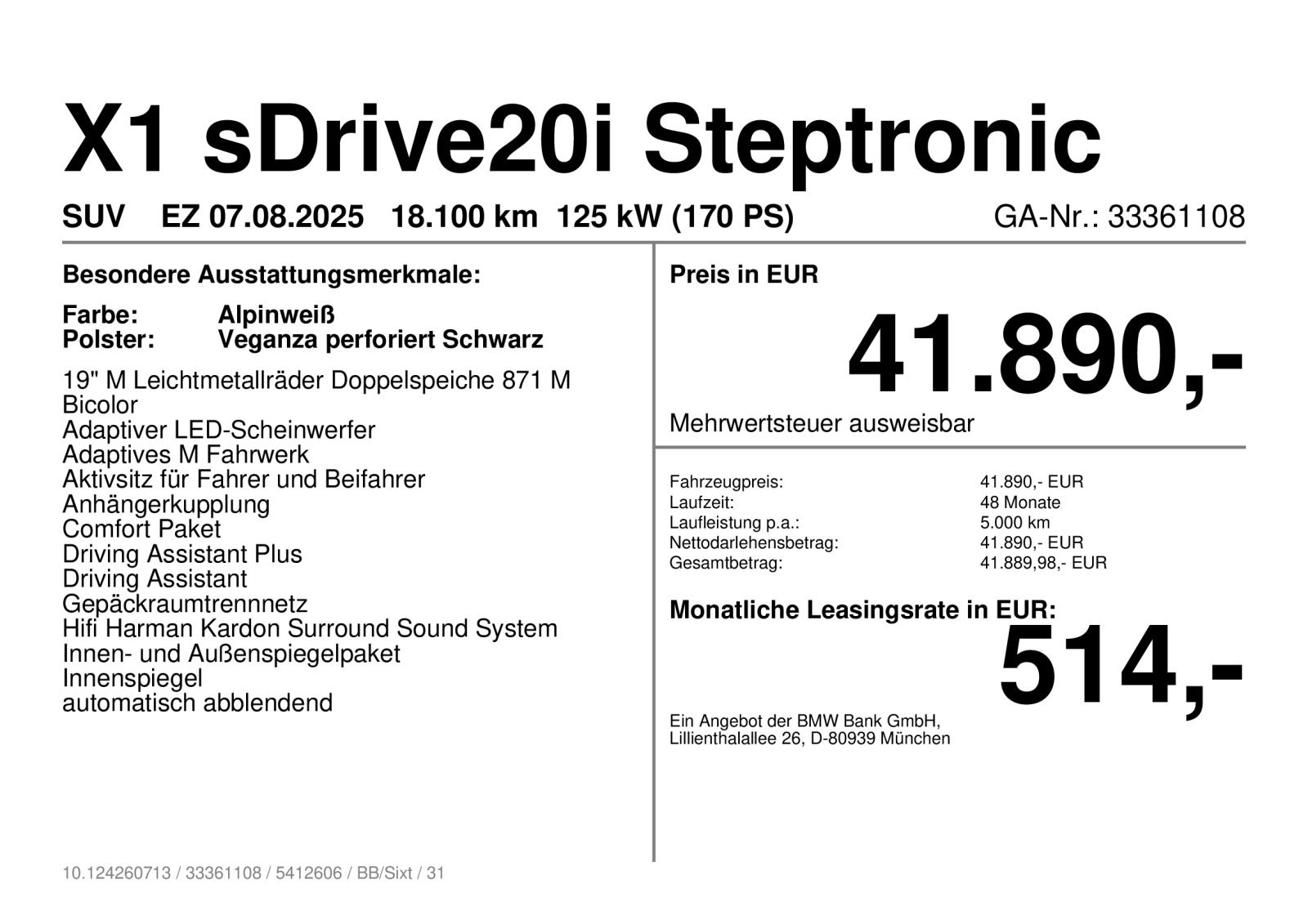 BMW X1 sDrive20i M Sportpaket Pano 19 ab 1,49% foto 5