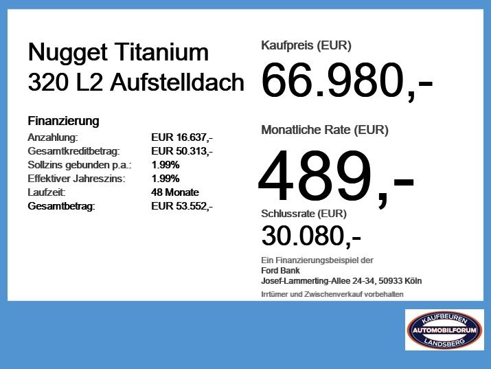 Ford Nugget Titanium 320 L2 Aufstelldach NAVI*ACC*SHZ