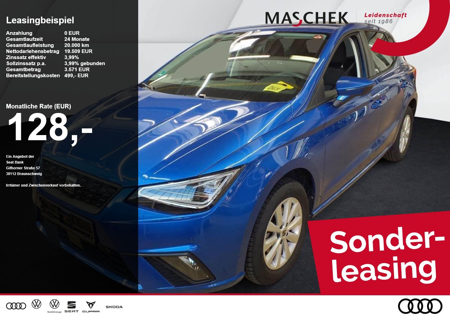 Seat Ibiza Style Sonderleasing Navi RearView Sitzh. C