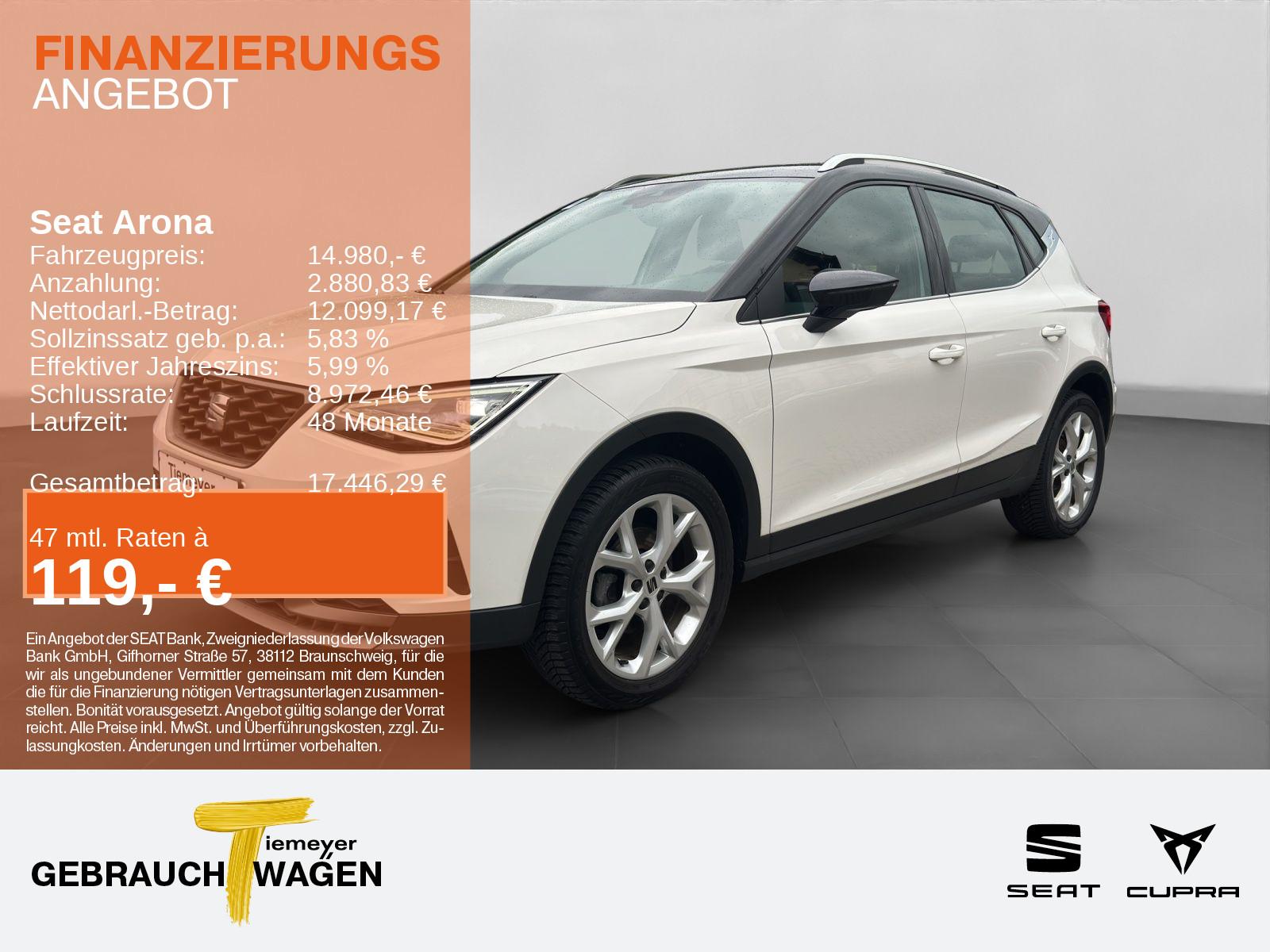 Seat Arona 1.0 TSI FR NAVI PDC SITZHZG LM17