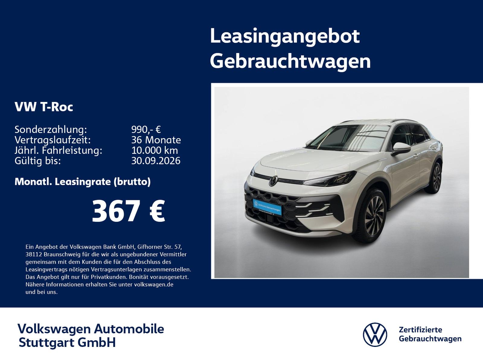 Volkswagen T-Roc Life 1.5 TSI DSG Navi Kamera