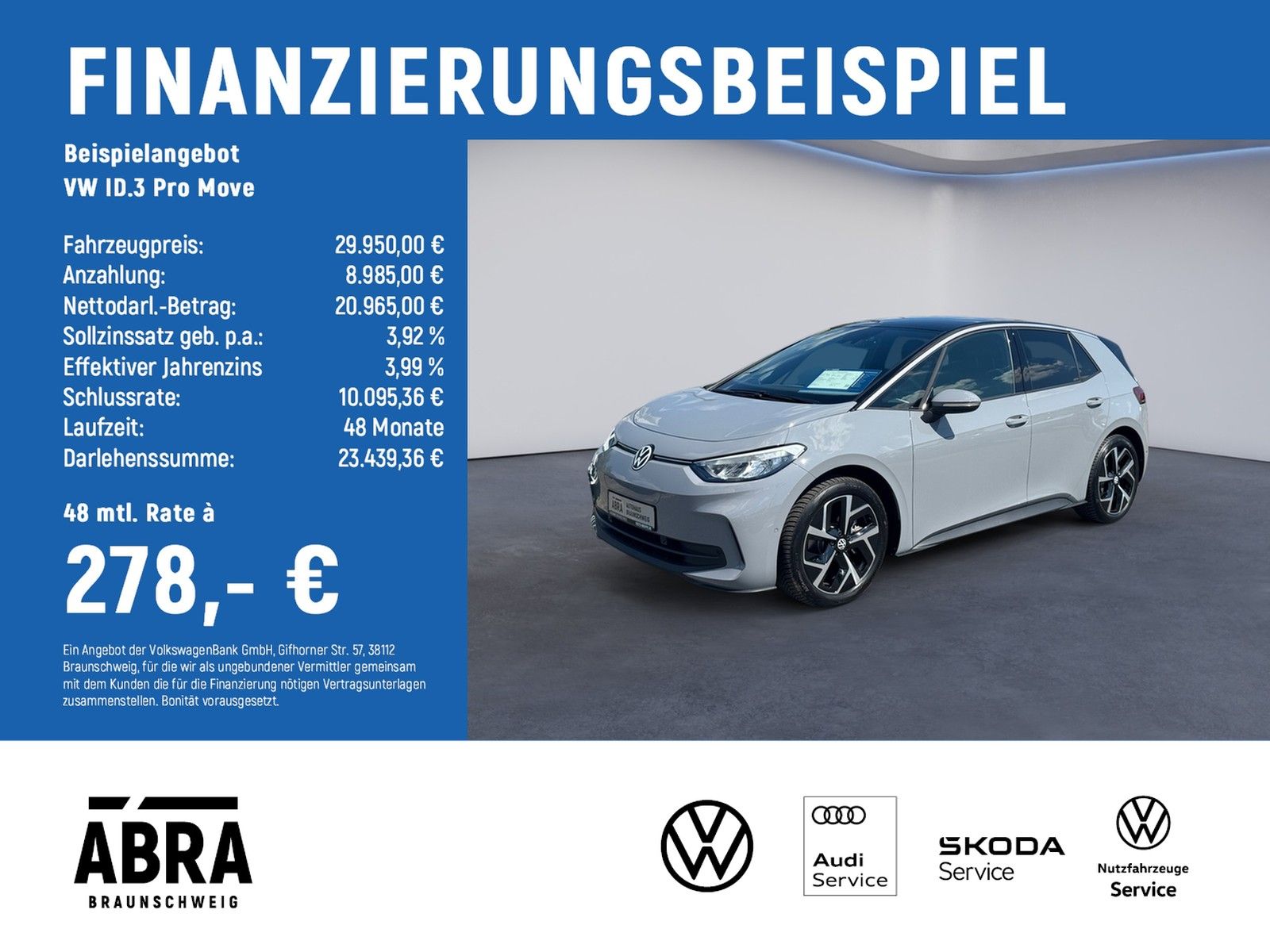 Volkswagen ID.3 Pro Move LED+NAVI+CAM+LANE+ACC+APP+DAB+
