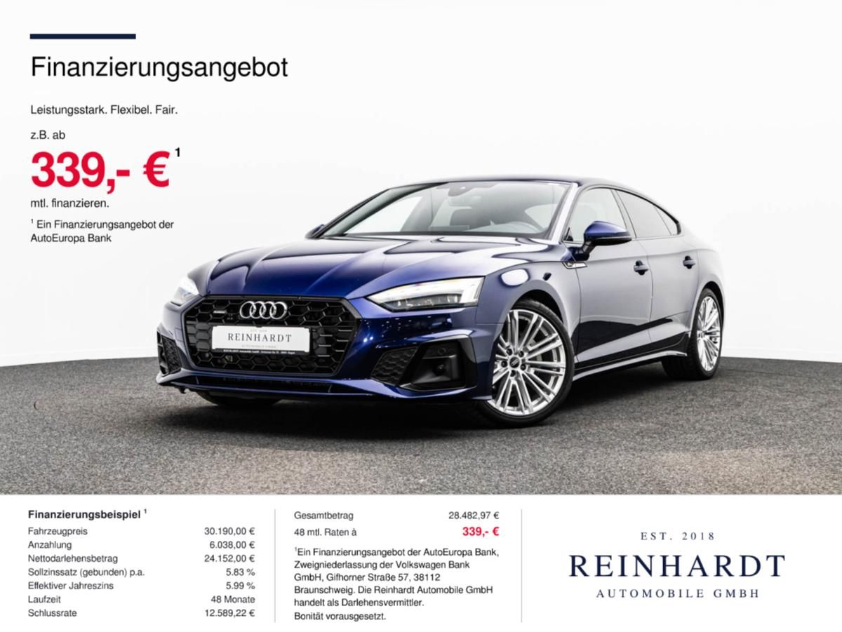 Audi A5 SPORTBACK 40TDi Q 2x S LINE/BLACK/MTRX/KAMERA