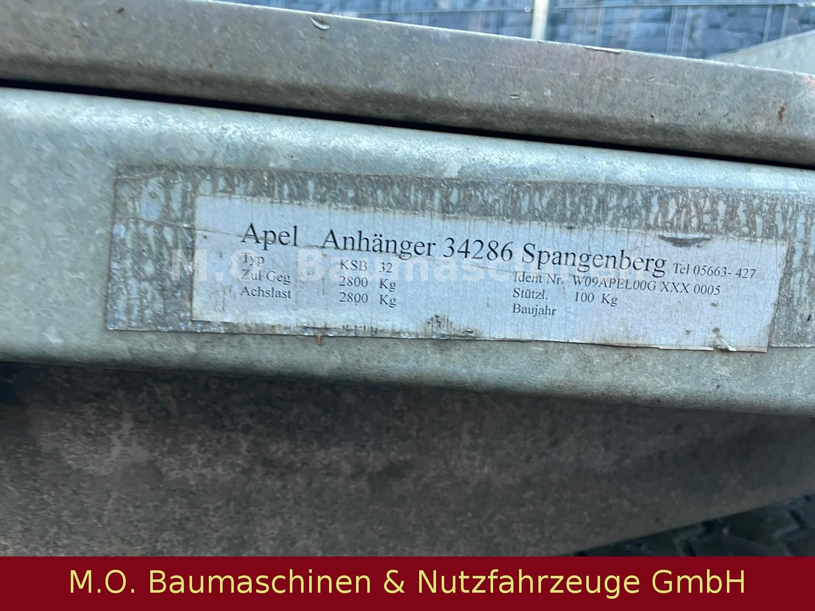 Fahrzeugabbildung Andere Apel Spangenberg KSB 32 / 2.380 Kg /