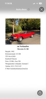Mercedes-Benz SL 380 - Mercedes-Benz SL 380 Gebrauchtwagen